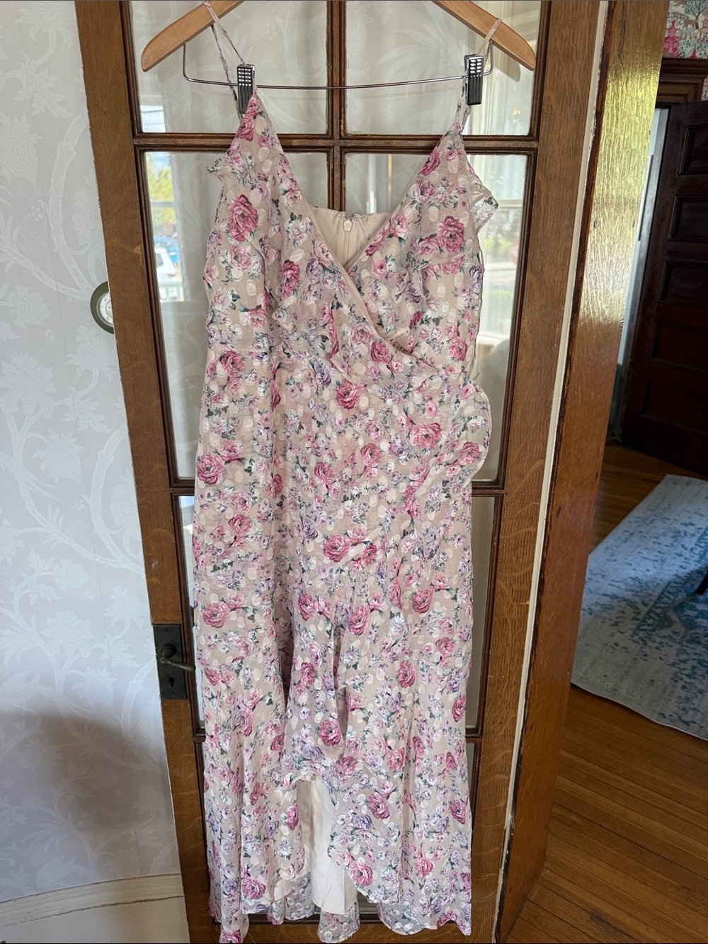 Express Pink Floral High-Low Maxi Dress